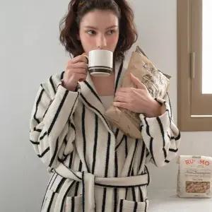 uni) 로맨틱홀리데이 스트라이프 테리 면 로브