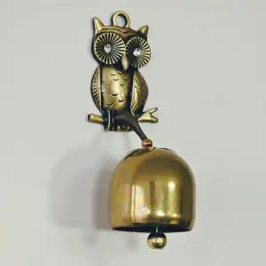 부엉이현관종 풍경 문종 도어벨 현관종 미니 출입문 현관벨 풍수