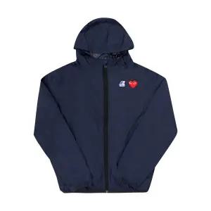 [꼼데가르송] AZ-J501-051 1 PLAY 플레이xK-WAY 레드 하트 와펜 풀 집 패커블 바람막이 공용 자켓