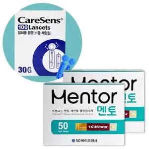 혈당모니터링 SD 스탠다드 멘토 혈당시험지100매 + 침100