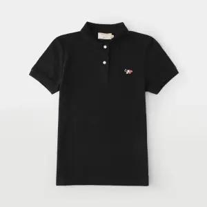 메종키츠네 트리컬러 폭스 패치 폴로 반팔 티셔츠 GW00210KJ7002 BK
