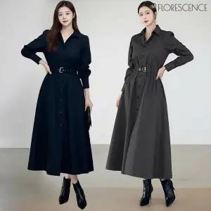 [플로레센스] 리안 셔츠 벨트 원피스 (색상선택)