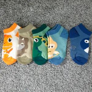 W우리공룡커즈5족 봄 여름 가을 아동 양말 유아 주니어 키즈 국산 남아 여아 미끄럼방지 어린이 집 선물 세트 유치원 답례품 아기 초등 발목 덧신 스니커즈
