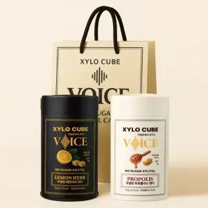(2세트)무설탕 자일리톨 목캔디 프로폴리스1 레몬허브1 자일로큐브 보이스(쇼핑백 포함)