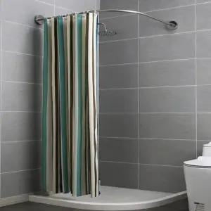 무타공 코너 샤워커튼 봉 ㄱ자 욕실 화장실 커브 곡선봉 커튼봉 70-95cm N339