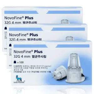 [플러스 32G 4mm] 노보파인 인슐린 주사바늘 펜니들 3박스 300개|노보노디스크 인슐린 펜니들 멸균 주사침