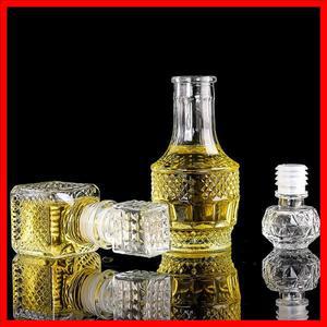 투명 소형 빈 스피릿 위스키 와인 병 나사 캡이 달린 미니 유리 알코올 양주 병 위스키 디캔터 50ml 1 개