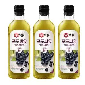 백설 포도씨유 900ml 3개