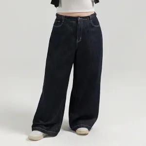 [제작/빅사이즈]이블렛 페이뉴 논페이드 버클 와이드 데님팬츠 제이스타일