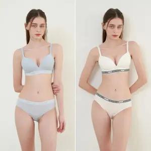 원더브라 [Wonderbra] 스포츠 아웃밴드 노와이어 브라팬티 4종 블루+화이트 WBW4M2224T 490651