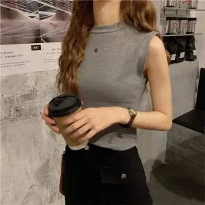 여성스러운 VJ59PH25 여리여리핏 데일리 나시 크롭 티셔츠