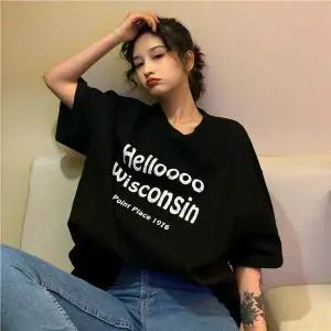 할루 BG42OH19 여성 반팔 박스 티셔츠 BI-A200430