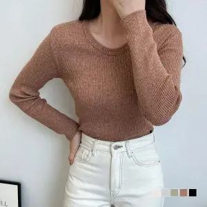 슬리밍 XS17EF08 라운드 뱀부 골지 니트 SD-220806