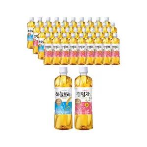 웅진 하늘보리 유/무라벨 랜덤 500ml, 20개 + 광명찾은 결명자차 500ml, 20개