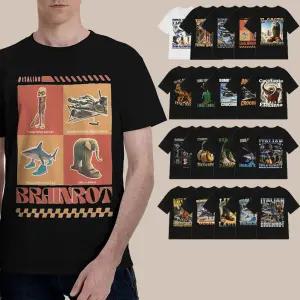 BM-089 이탈리아브레인롯티셔츠귀여운 남자반팔 남성 라운드