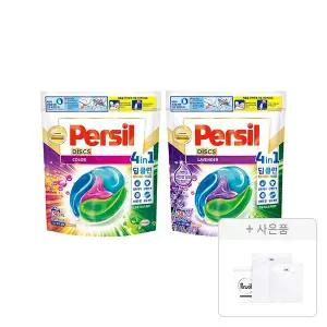 퍼실 디스크 4in1 딥클린 캡슐세제 컬러 38개입, 1개+라벤더 38개입, 1개+증정(세탁망 2종(M,L), 1개)