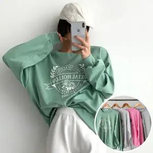 가든발포 맨투맨 긴팔 BOX 여성 오버핏 티셔츠 (4컬러) 박시핏 빅사이즈