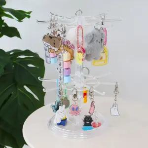 2단 회전 악세사리 보관함 대용량 키링 굿즈 가챠 걸이 진열대 스탠드 회전대