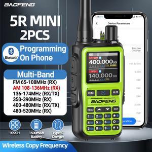 Baofeng UV 5R 미니 워키 토키 듀얼 AM FM 프로그래밍 충전기 라디오 밴드 블루투스 주파수 캠핑 유형 휴대용 PTT 웨이