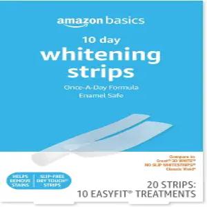 아마존 베이직 10일 치아 미백 스트립 키트 10가지 1팩(이전 솔리모)