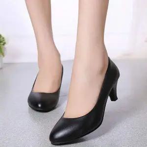 여성 XA180290 펌프스힐 애나멜 구두 직장인 정장 낮은굽 면접