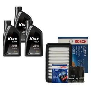 올뉴모닝 TA 1.0 가솔린 킥스 PAO A3 B4 5W30 3L 엔진오일 오일필터 에어필터 세트