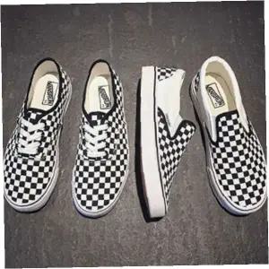 체크무늬 슬립온 단화 남녀공용 캐주얼 스니커즈 데일리 커플룩 편안한 경량 신발