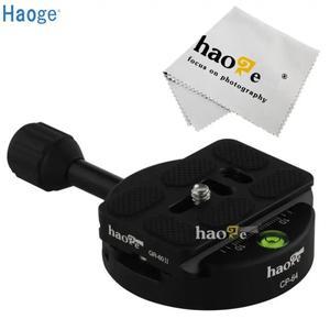 Haoge-64mm 나사 손잡이 클램프 어댑터 60mm QR 퀵 릴리스 플레이트 카메라 삼각대 볼 헤드 모노 적합 아르
