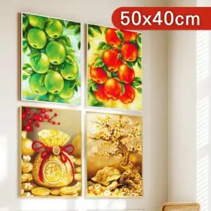 블링블링 액자형 보석십자수 50x40cm 해바라기 금전수 달항아리 황금 돼지 말 사과 재물나무 달마도