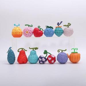 12세트 5 6cm 원피스 악마의 열매 메라 피규어 애니메이션 주변 인형 데스크탑 자동차 장식 모델 선물