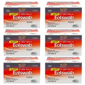 FA 이올스왑 1매포장 100매입 X 6개 개별포장 알콜솜 소독솜 살균소독