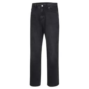 [파파브로] 남성 세미 와이드 블랙 데님 팬츠 IC-JEA-H041