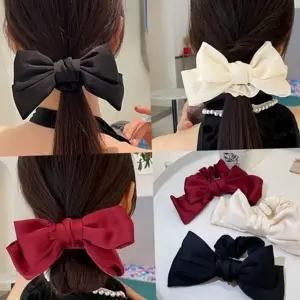 빅사이즈 여성 리본 곱창밴드 캐주얼 여성 새틴 곱창밴드 데일리 헤어