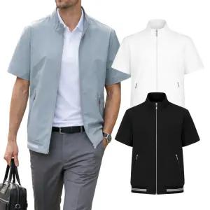 남자 반팔 점퍼 바람막이 윈드 자켓 남성 골프 잠바 여름 봄 운동 경량 시원한