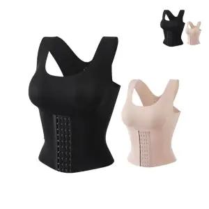 거들 여성 앞후크 바디쉐이퍼 민소매 가슴 뽕 코르셋 런닝