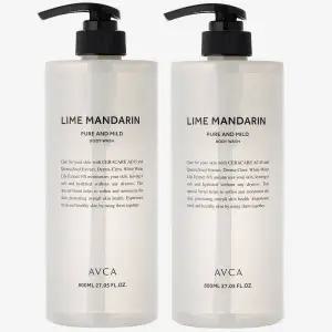 아브카 퓨어 앤 마일드 대용량 바디워시 라임앤만다린 800ml 2개