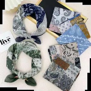 조끼 은창)버라이어티 패턴 폴인 면 사각 스카프 가을 겨울