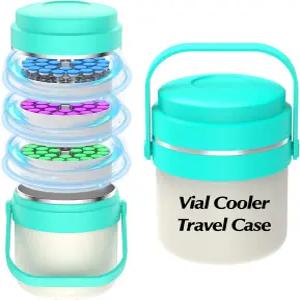 BQDQYBS 87 바이알 스테인리스 스틸 보관함 용기 3ml 인슐린 펩타이드 병 프로텍터 정리함 환자용 3겹 쿨러