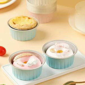 일회용 크림브륄레 용기 100개세트 레이크 포장 페스츄리 머핀 블루 에그타르트 카페