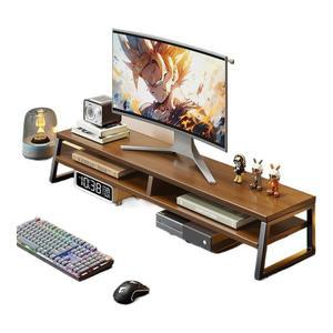 2단 우드 모니터선반 모니터받침대 15cm 높이