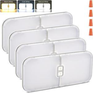 RV 인테리어 조명 3 색 캠핑카 조명 204 LED 조도 조절 가능 12V 볼트 LED 램프 고정장치 RV 천장 돔 조명