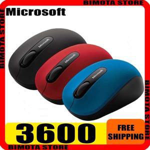 Microsoft 3600 무선 휴대용 블루투스 마우스 인체 공학 긴 배터리 수명 사무실 표면 태블릿 노트북 액세서