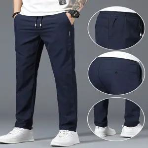 남자 허리밴딩 슬림 데일리 사계절 편한 무지 긴바지 BnJ1+9cZk