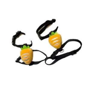 귀여운 초소형 토끼 하네스 동물 친칠라 외출용 목줄 오렌지 캐롯 XS 조절 가능