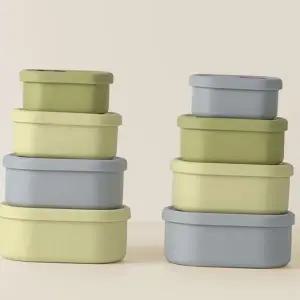 실리콘 반찬통 직사각형 전자 레인지 실리콘 밀폐 용기 냉동실 다용도 에어프라이어 이유식 내열