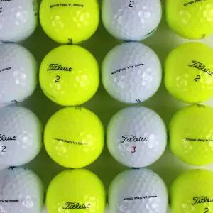 타이틀리스트 PRO V1 / V1X 혼합 A+급 화이트/옐로우 로스트볼 중고 골프공 10알