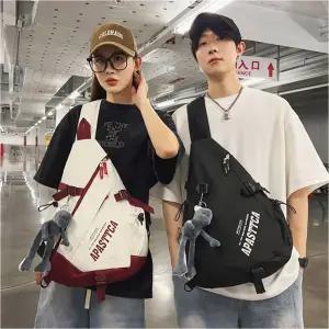 여자가방 크로스백 삼각 슬링백 배색 남녀공용 대용량 나일론 가방