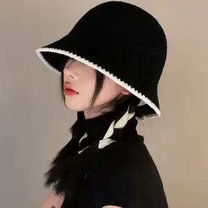 여자 3컬러 엣지배색 니트짜임 봄 여름 데일리 버킷햇 비치캡 왕골모자 라탄모자 밀짚모자