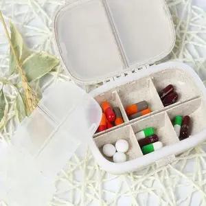 휴대용 약통 케이스 칸막이 분리형 비타민 휴대용 알약 케이스 보관함 여행용 밀폐형 용기