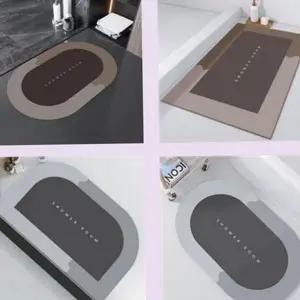 흡수 발 매트 타원형 빠른 물빠짐 규조토 발 매트 욕실 주방 건식 고무